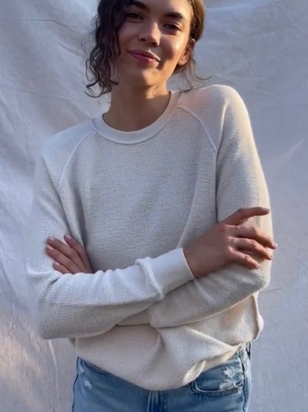 Perfectwhitetee ziggy reverse fleece shrunken sweatshirt size small